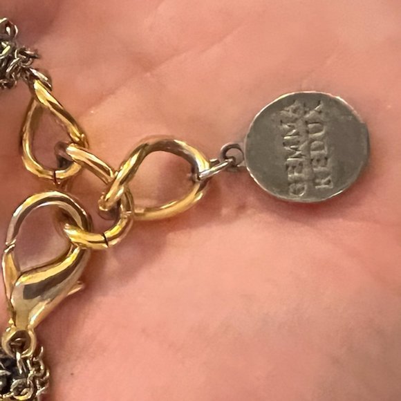 RARE, handemade Gemma Redux Navy Blue Agate Stone Bracelet - Picture 2 of 2